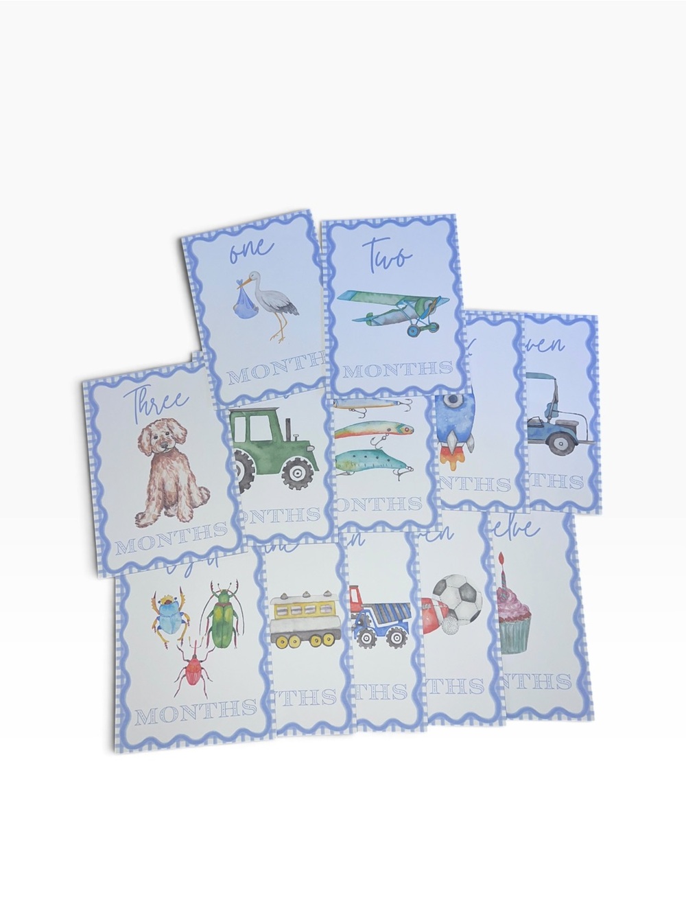 Baby Boy Milestone Cards 0-12M (new)